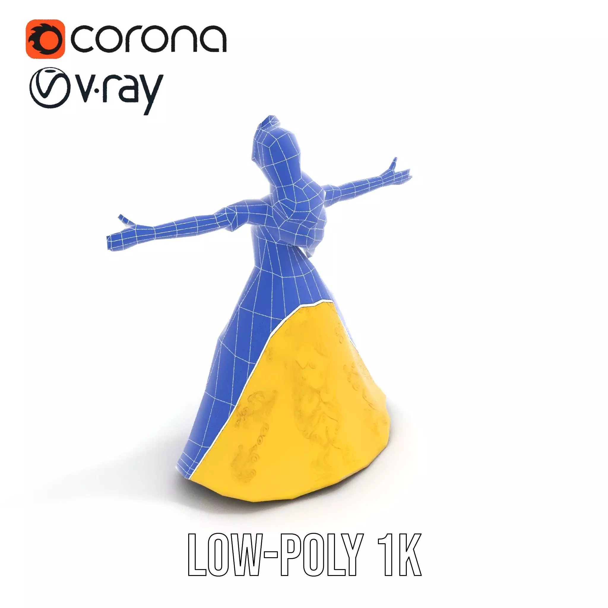 Elegant Princess Character model pack Low-poly 3D model_26