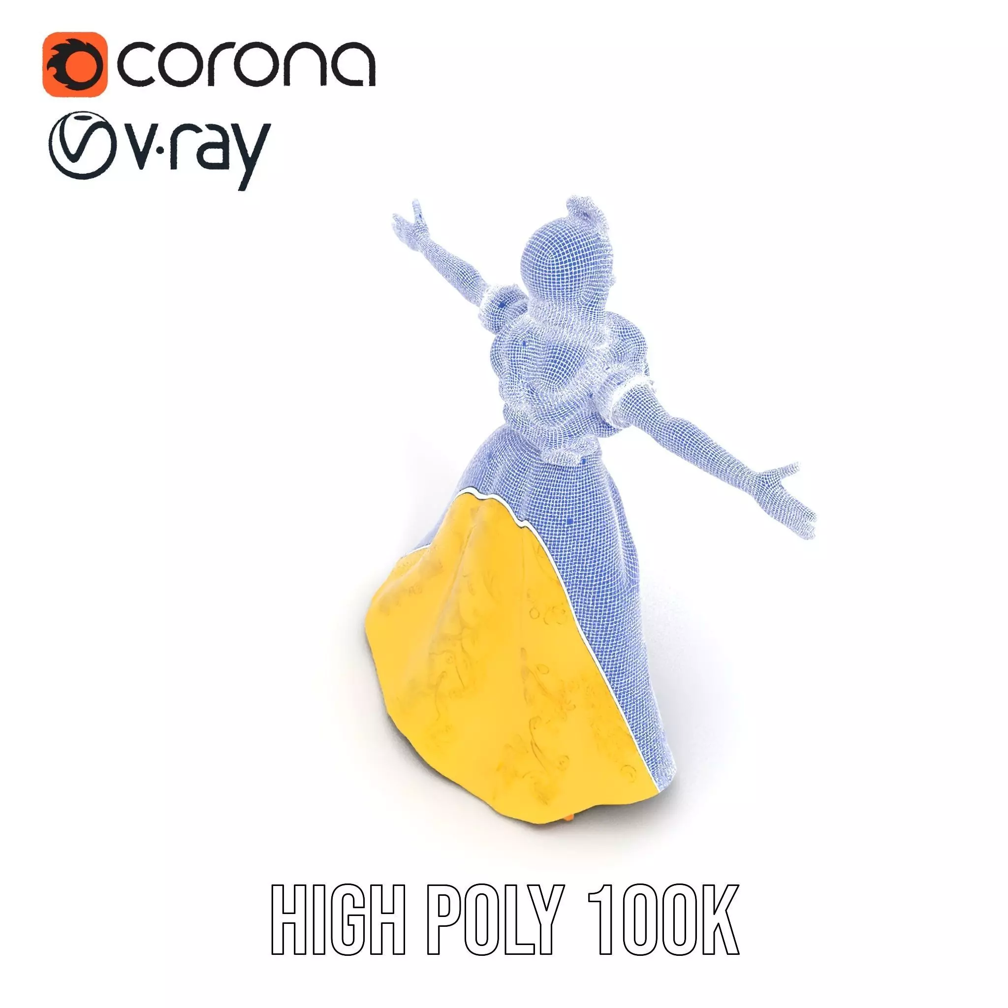 Elegant Princess Character model pack Low-poly 3D model_34