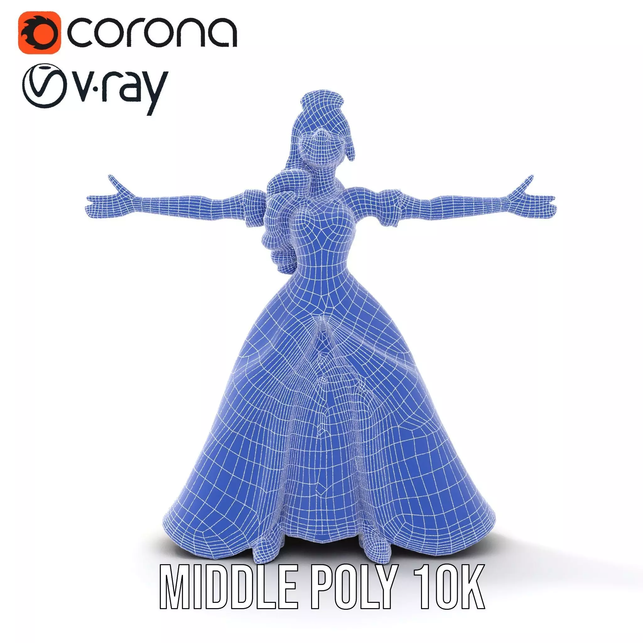 Elegant Princess Character model pack Low-poly 3D model_17