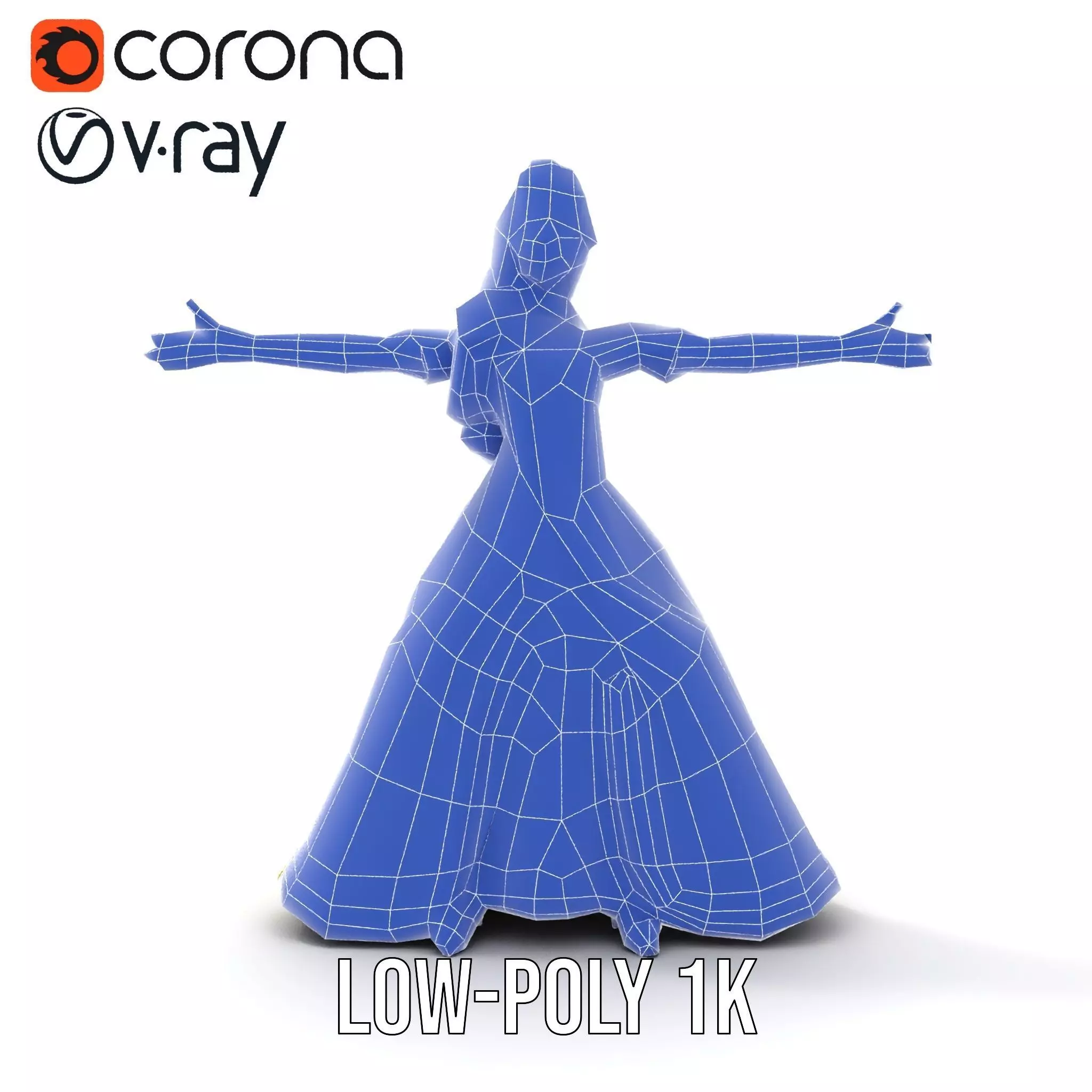 Elegant Princess Character model pack Low-poly 3D model_23