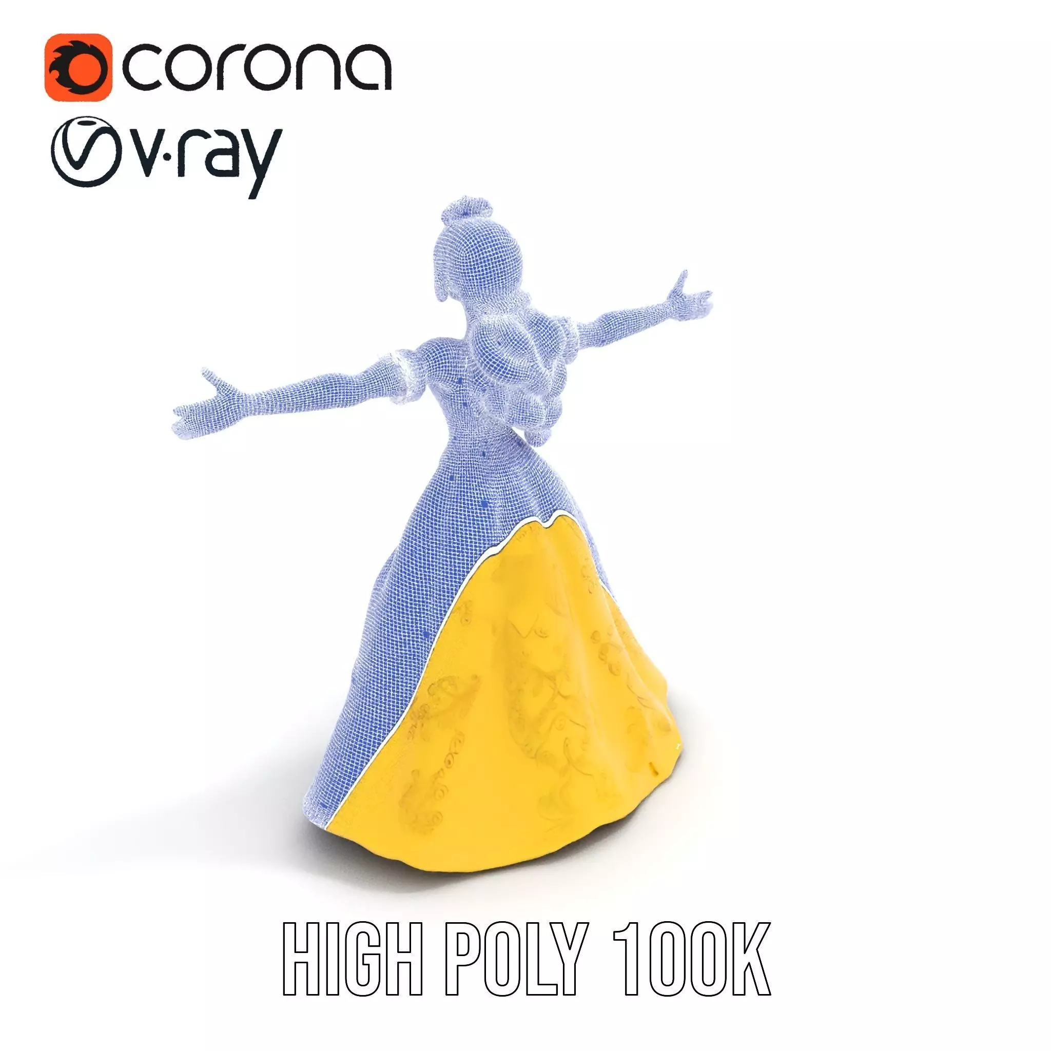 Elegant Princess Character model pack Low-poly 3D model_21