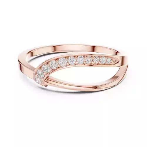 Round Diamond Curve Engagement Wedding Ring 3DM STL Video