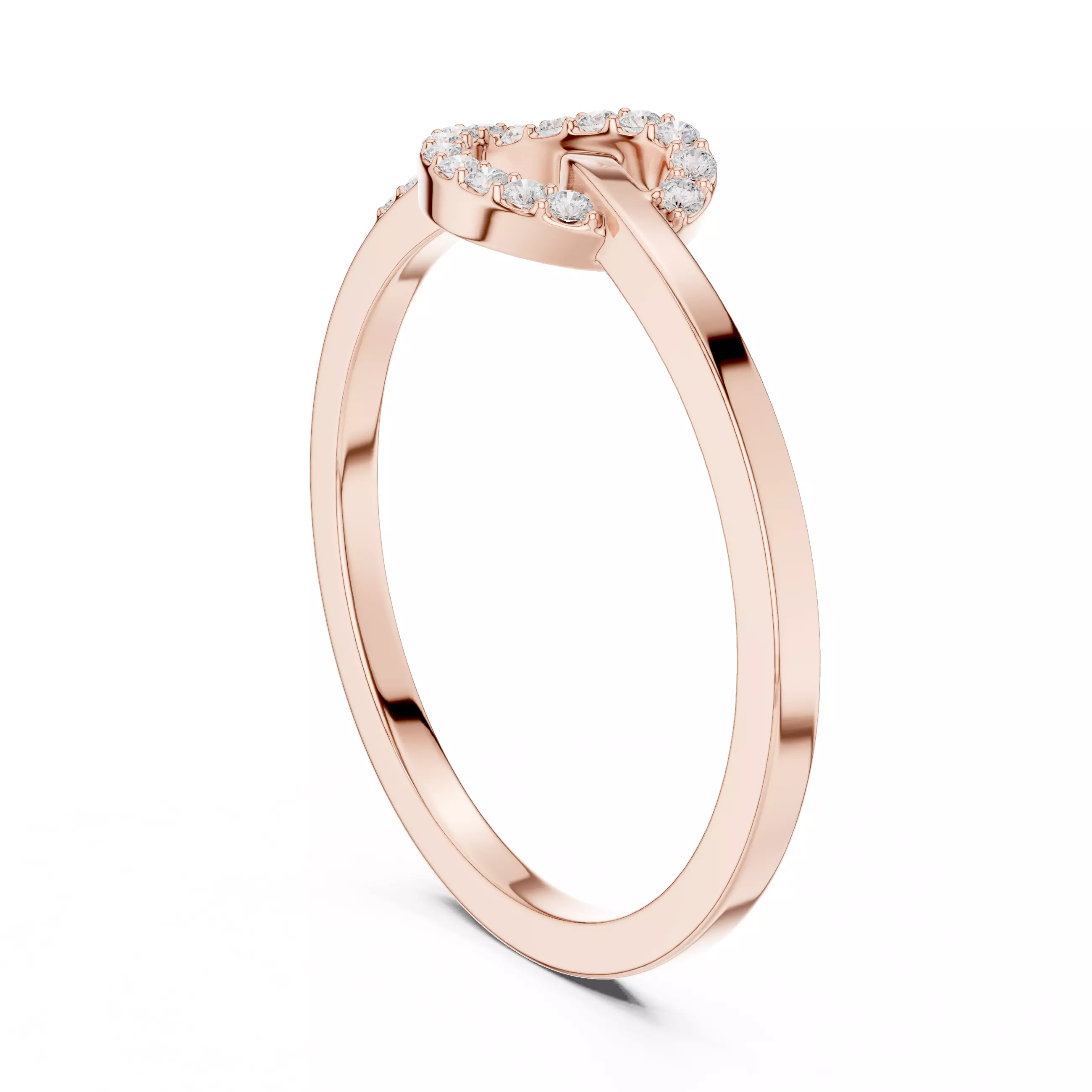 Round Diamond Heart Shape Engagement Wedding Ring 3DM STL Video 3D print model_3