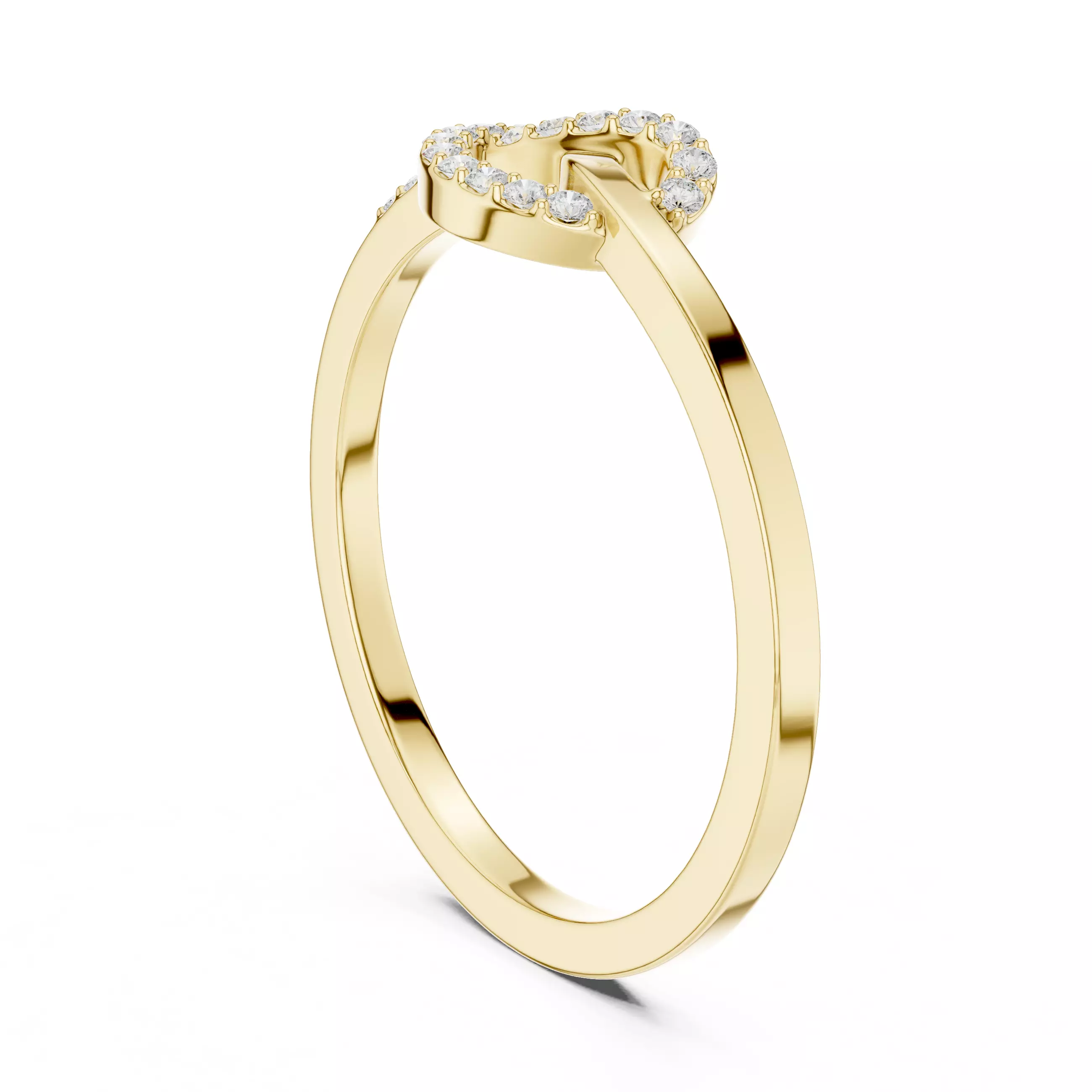 Round Diamond Heart Shape Engagement Wedding Ring 3DM STL Video 3D print model_6