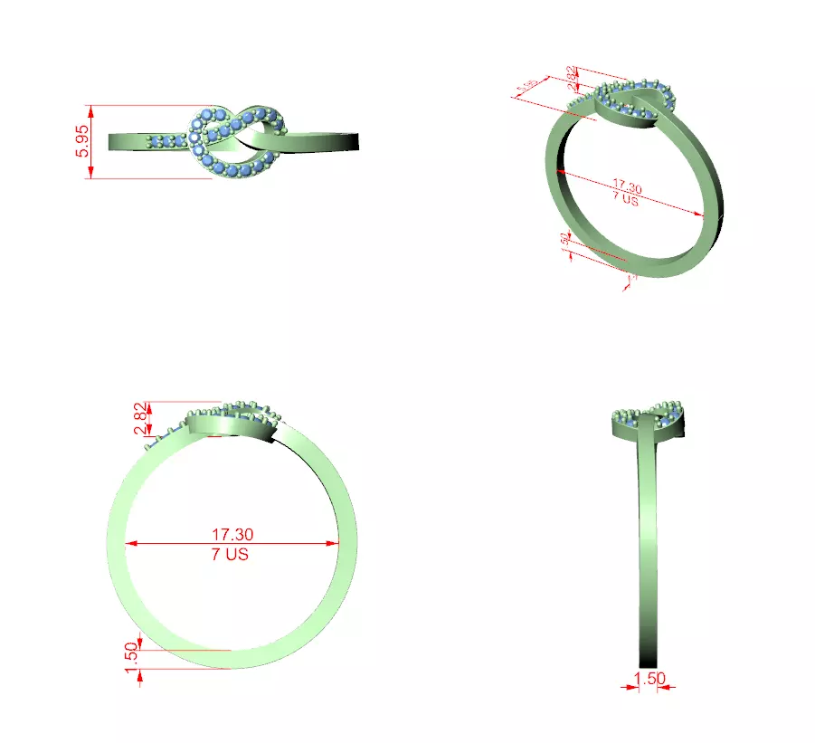 Round Diamond Heart Shape Engagement Wedding Ring 3DM STL Video 3D print model_12