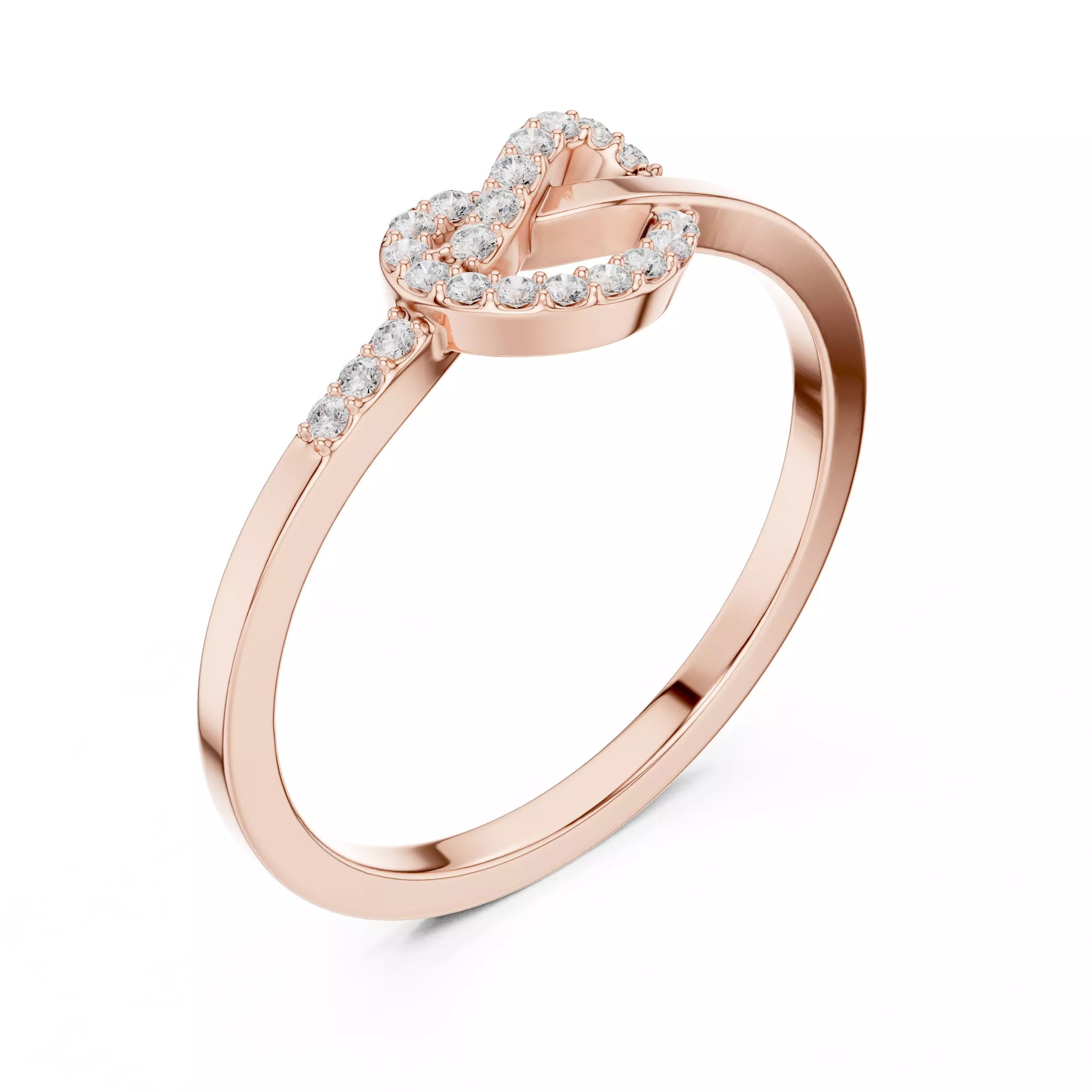 Round Diamond Heart Shape Engagement Wedding Ring 3DM STL Video 3D print model_4