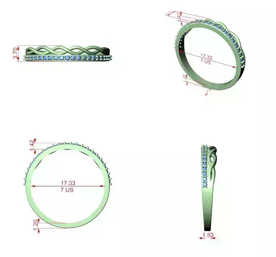 Round Cut Diamond Engagement Wedding Ring 3DM STL Video