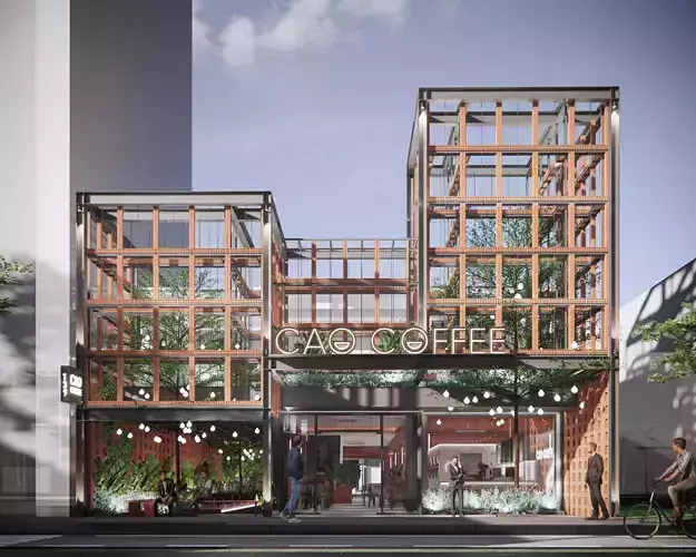 BRICK COFFEE STORE ARCHITECTURE AND INTERIOR DESIGN