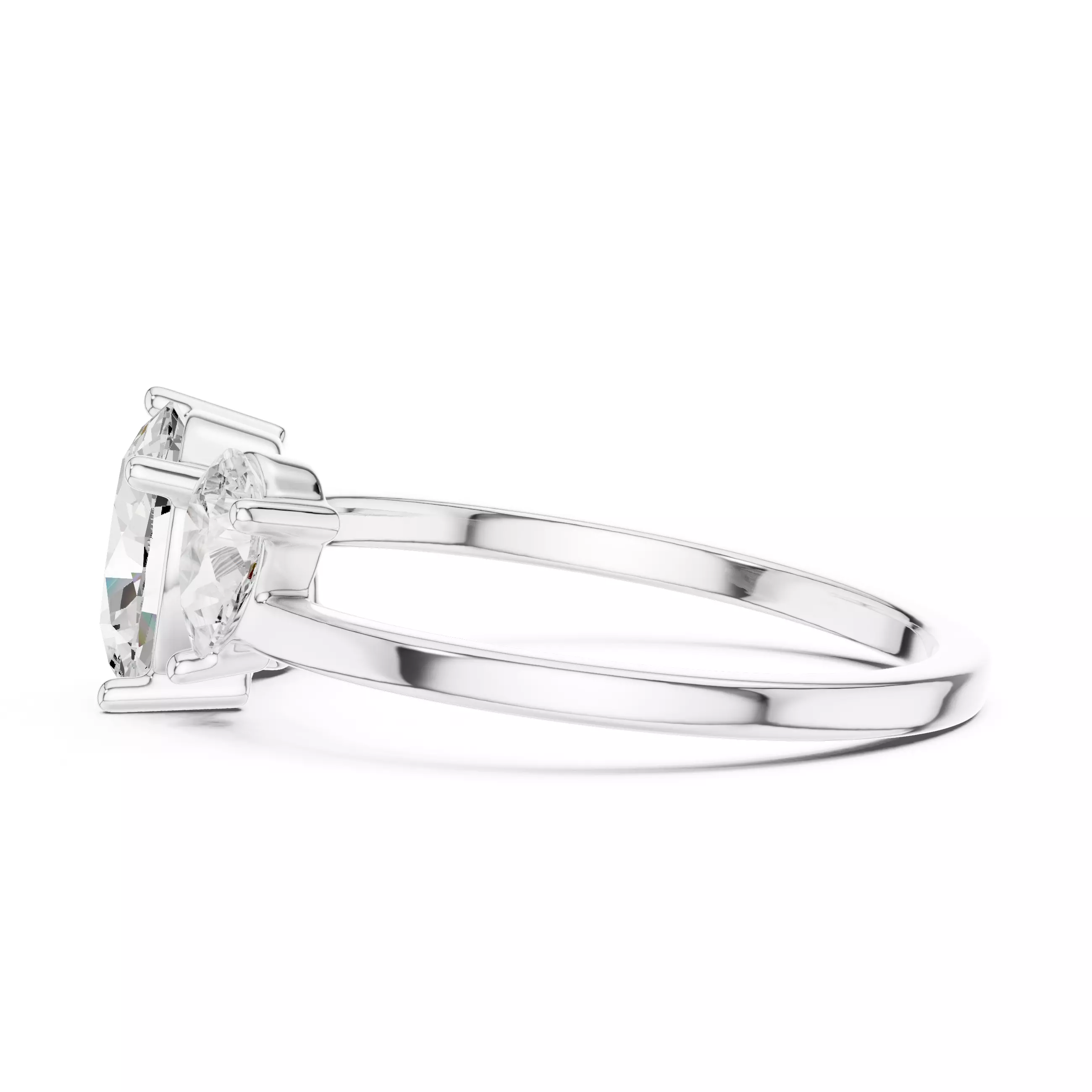 Three Stone Oval and Pear Cut Engagement Ring 3DM STL Video 3D print model_11