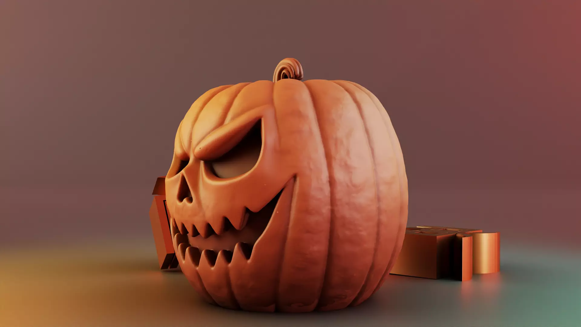  Halloween pumpkin candle mold 3D print model_0