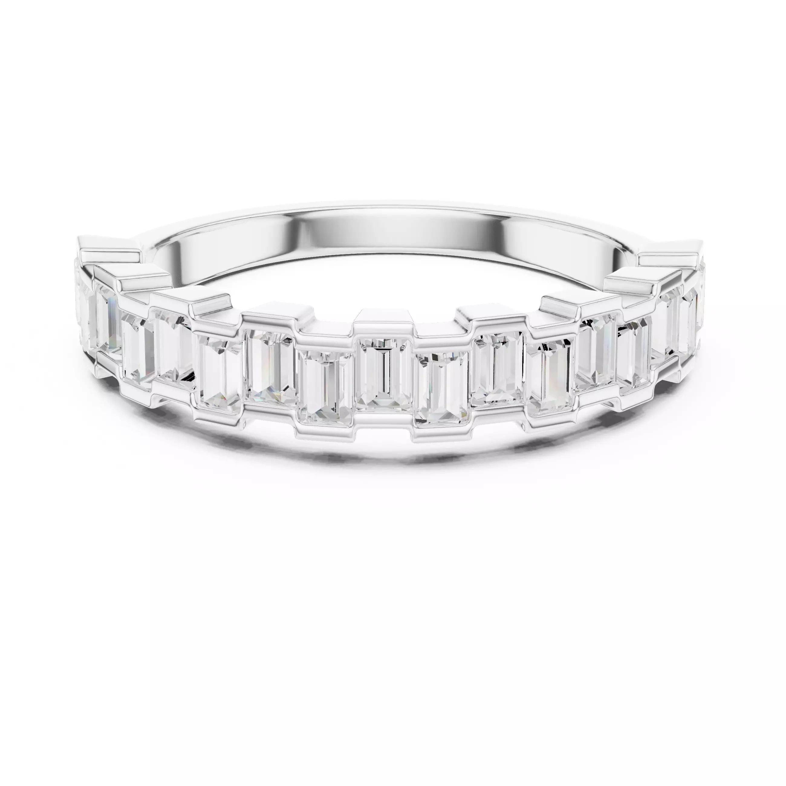 Bar Set Up and Down Baguette Cut Wedding Band 3DM STL Video 3D print model_2