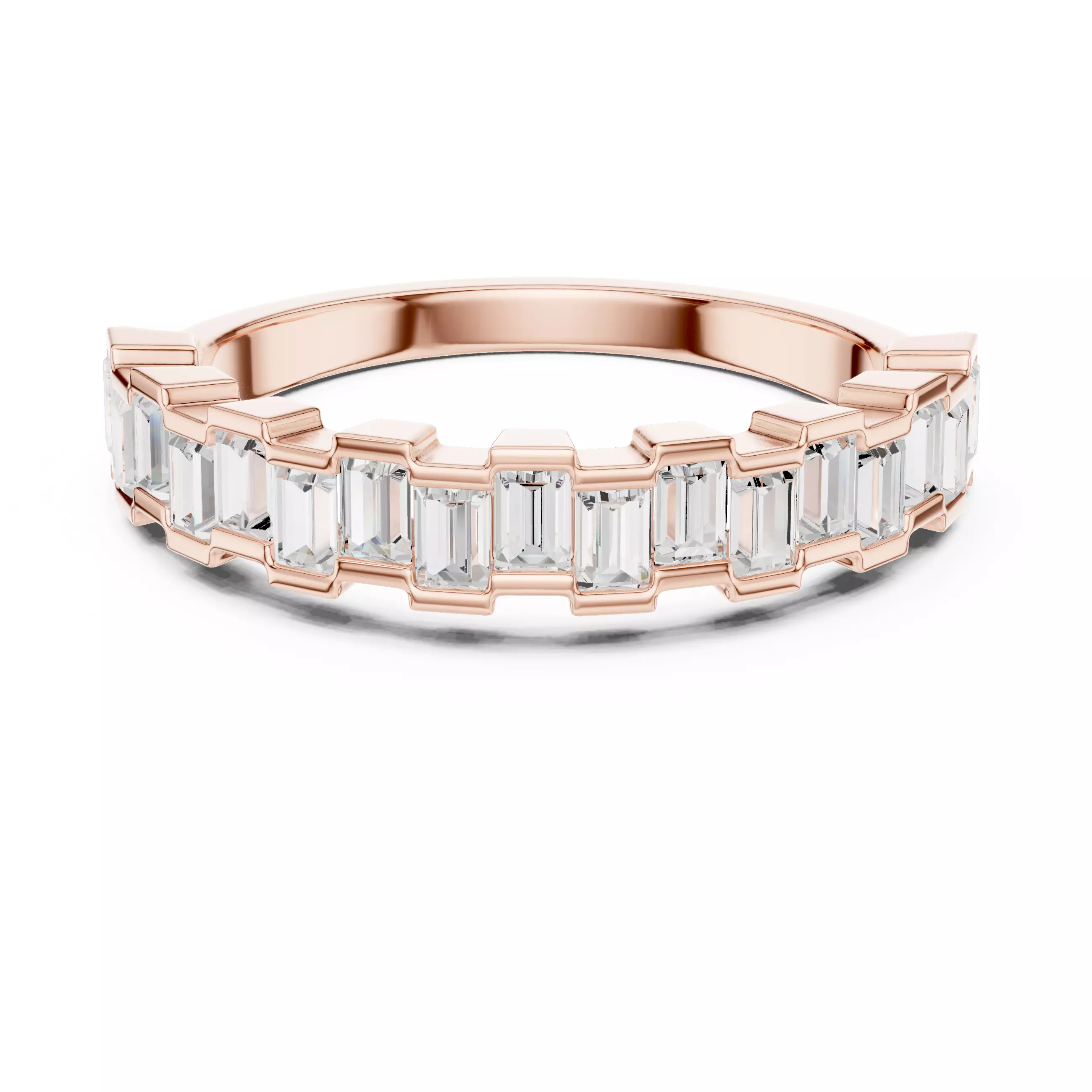 Bar Set Up and Down Baguette Cut Wedding Band 3DM STL Video 3D print model_0