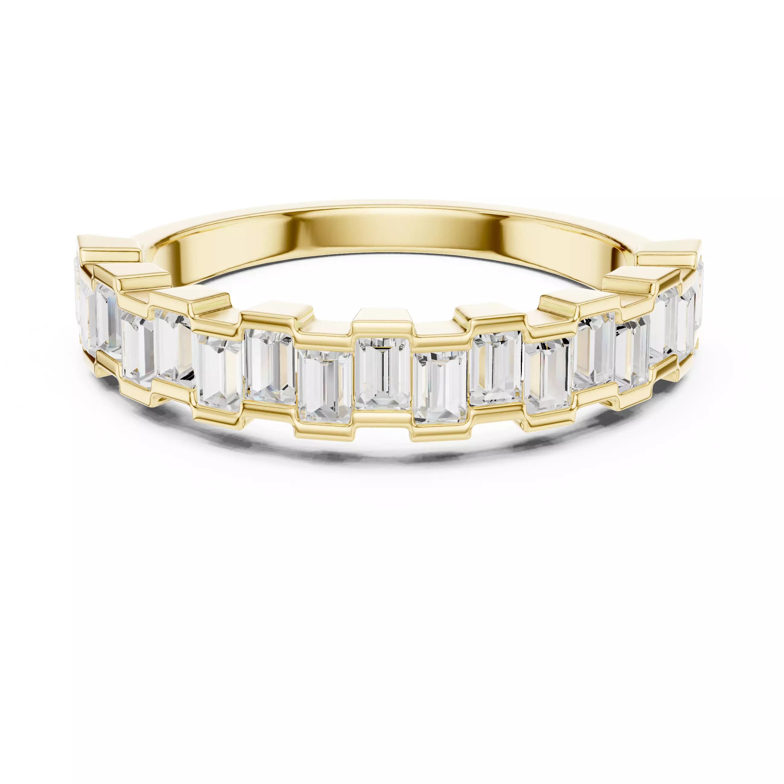 Bar Set Up and Down Baguette Cut Wedding Band 3DM STL Video 3D print model_1