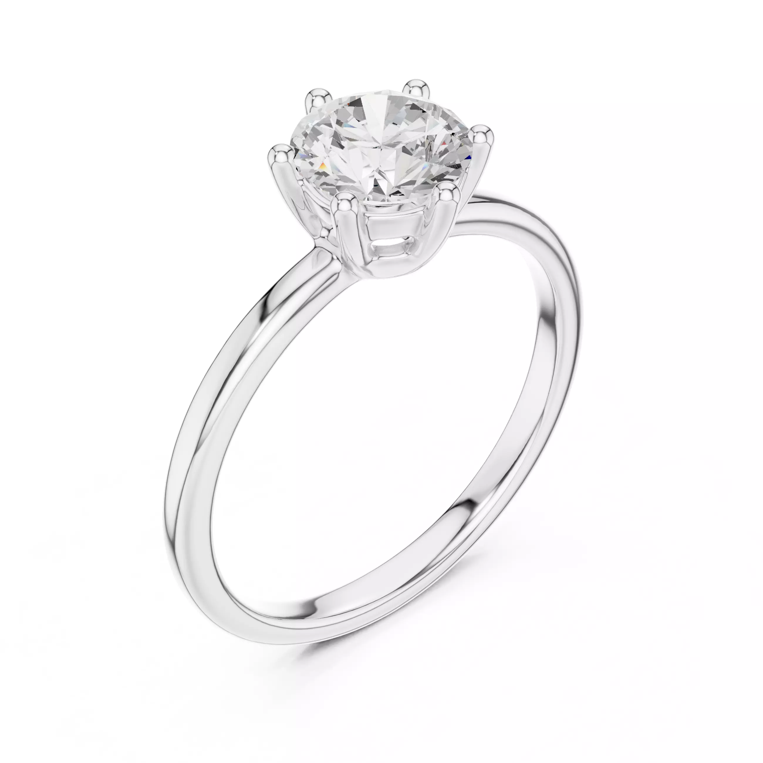 1Ct Solitaire Round Diamond Engagement Ring 3DM STL Video 3D print model_10