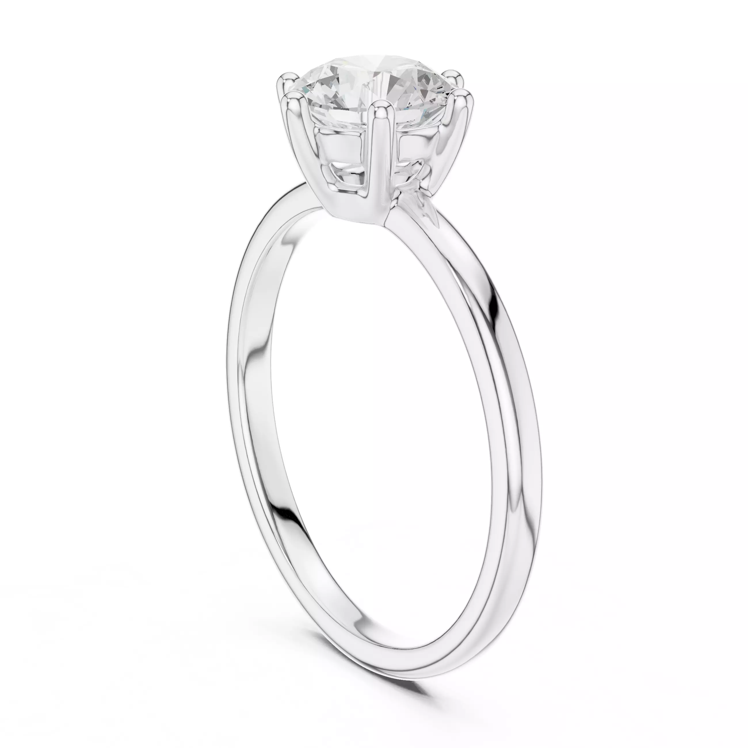1Ct Solitaire Round Diamond Engagement Ring 3DM STL Video 3D print model_9