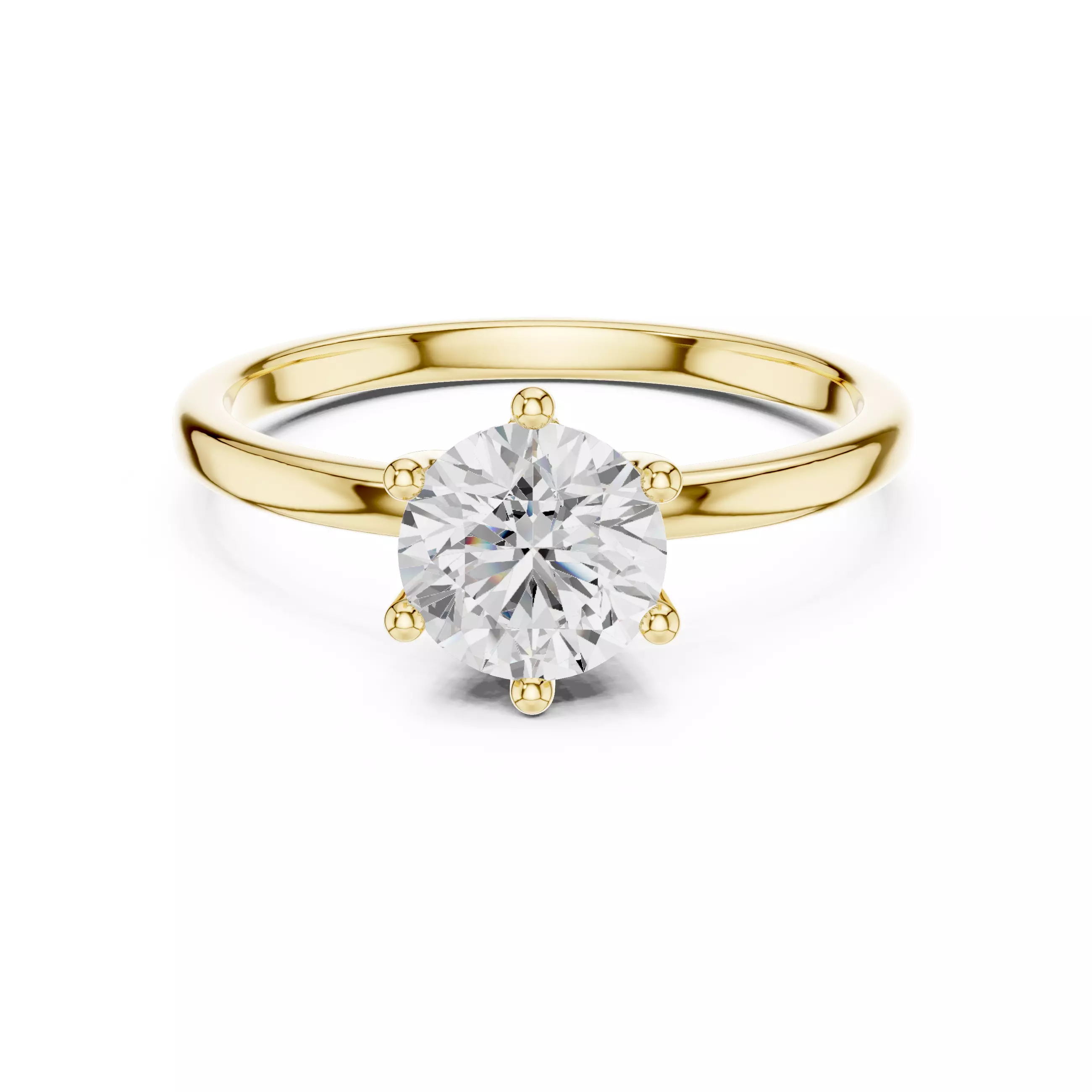 1Ct Solitaire Round Diamond Engagement Ring 3DM STL Video 3D print model_1