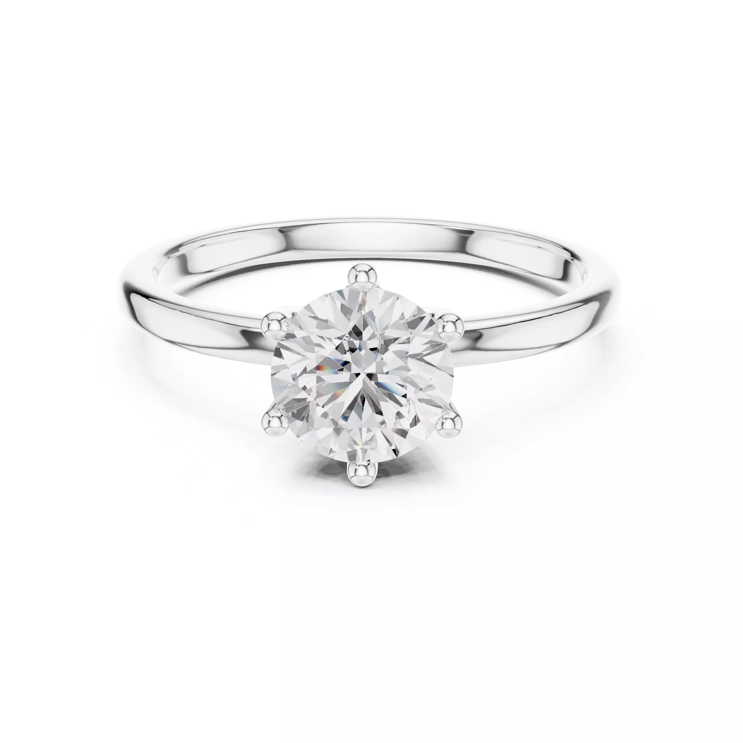 1Ct Solitaire Round Diamond Engagement Ring 3DM STL Video 3D print model_2