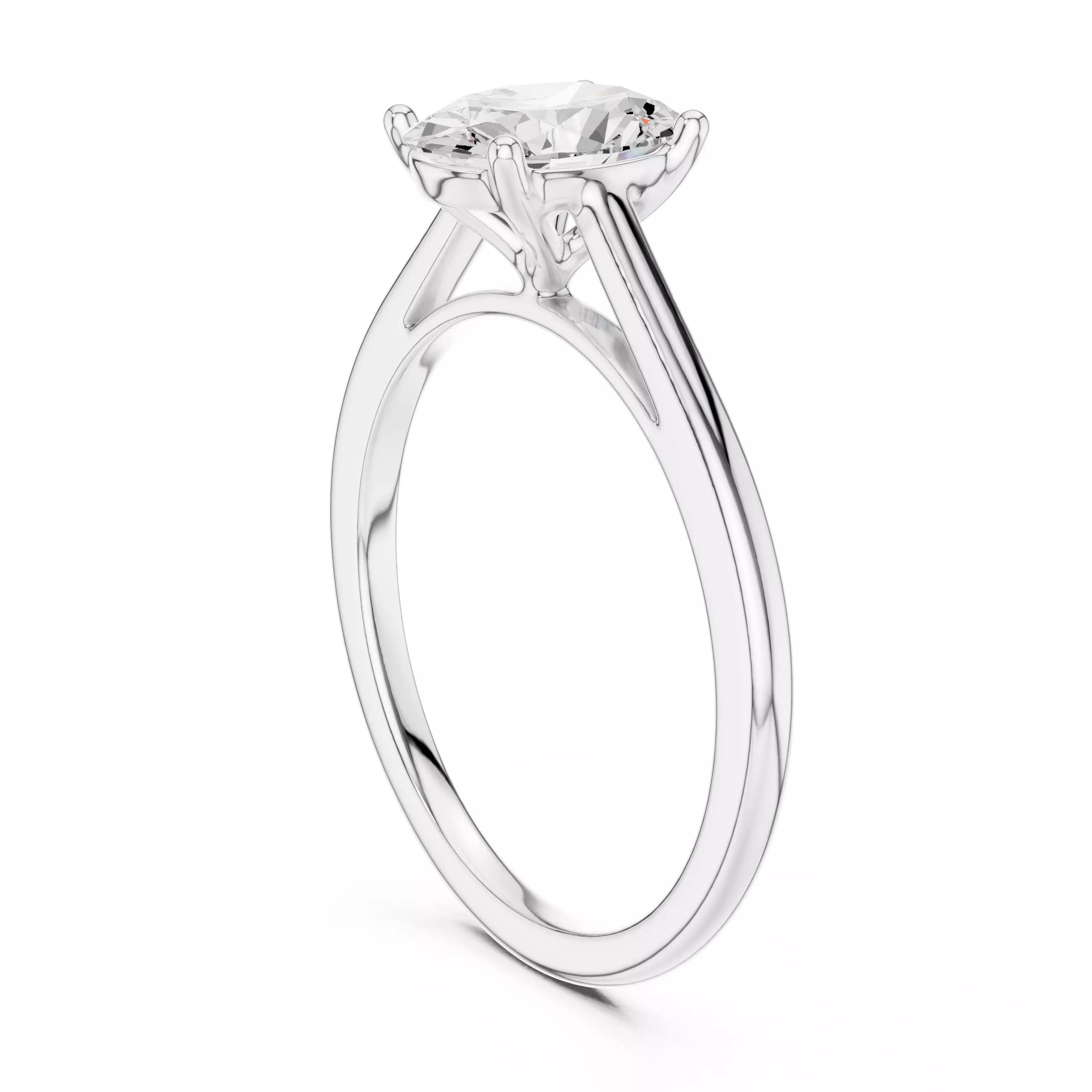 1CT Solitaire Oval Cut Diamond Engagement Ring 3DM STL Video 3D print model_9