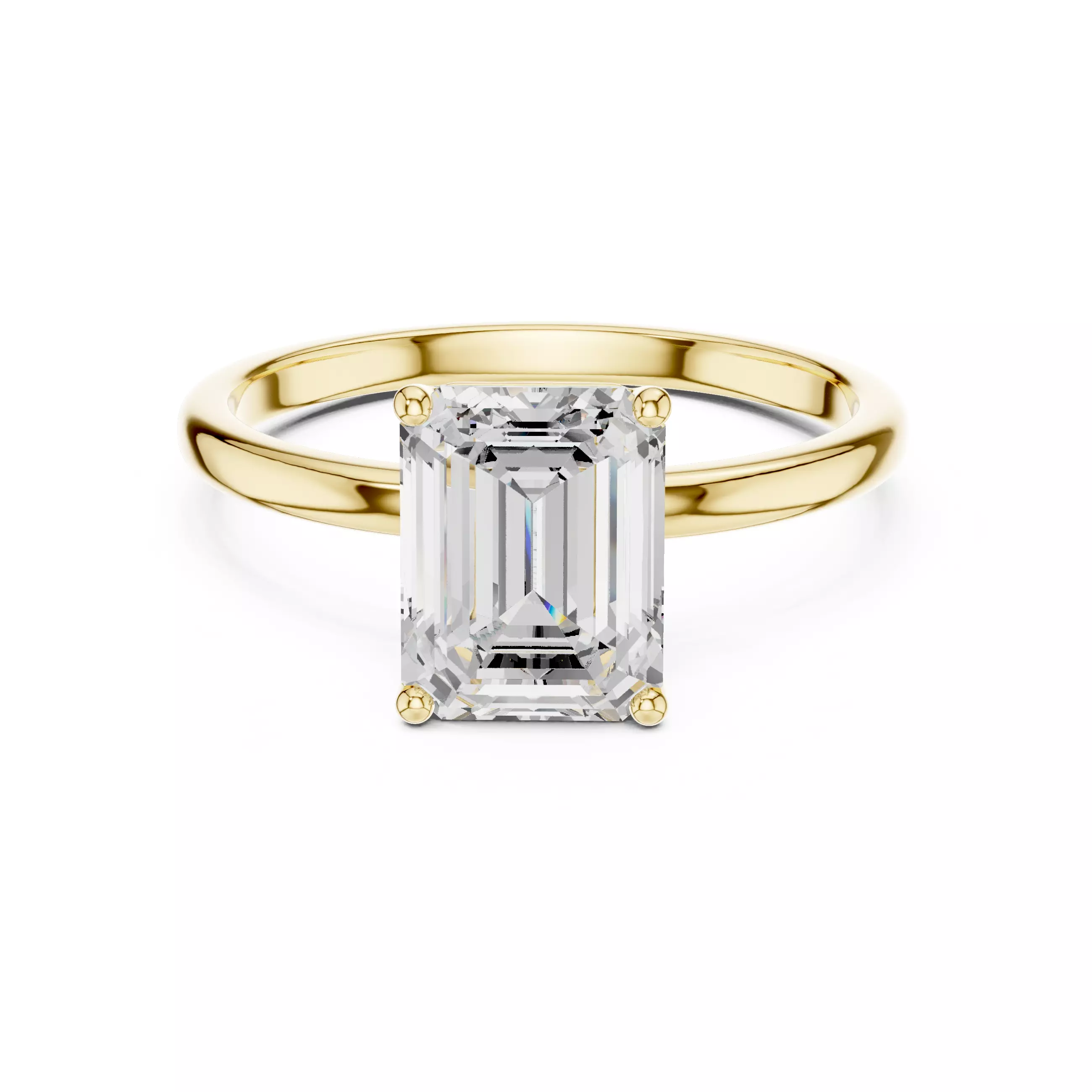 2CT Emerald Cut Solitaire Diamond Wedding Ring 3DM STL Video 3D print model_1