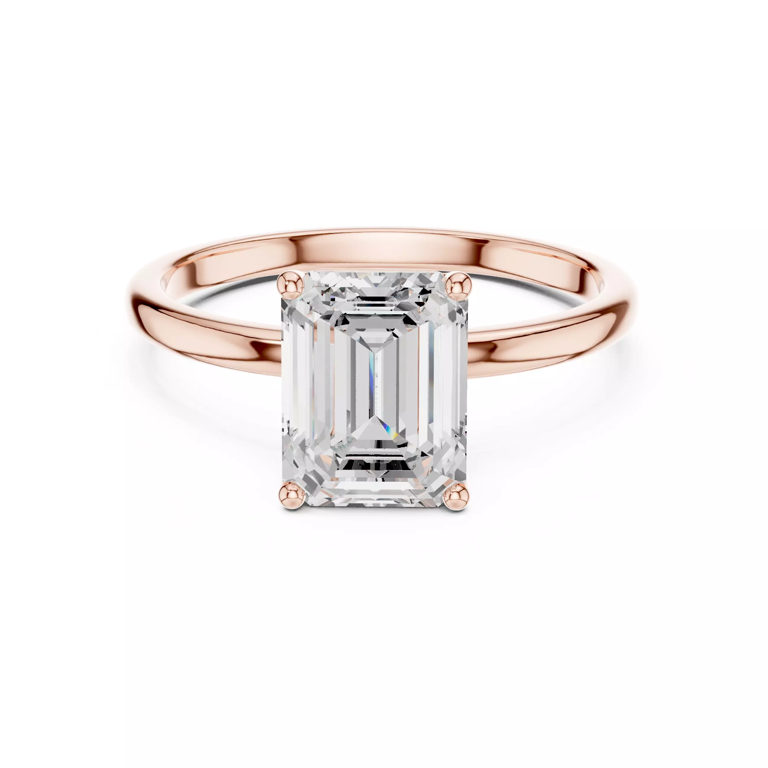 2CT Emerald Cut Solitaire Diamond Wedding Ring 3DM STL Video 3D print model_0