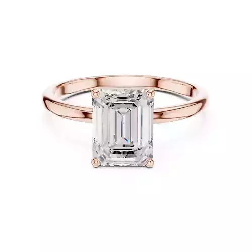 2CT Emerald Cut Solitaire Diamond Wedding Ring 3DM STL Video 3D print model