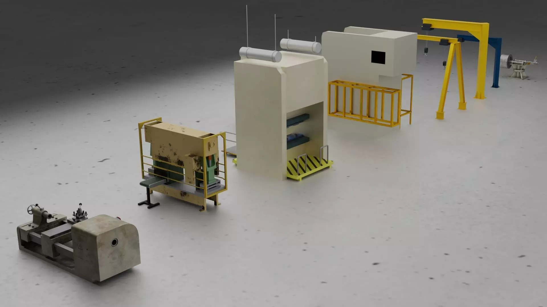Industrial Machinery Vehicles Set High-Quality 3D Assets Low-poly 3D model_2