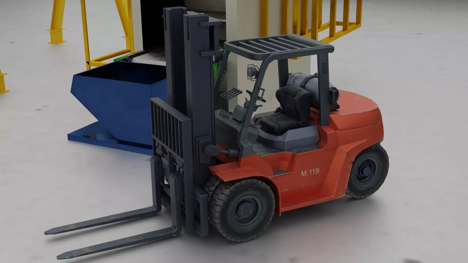 Industrial Machinery Vehicles Set High-Quality 3D Assets Low-poly 3D model_4