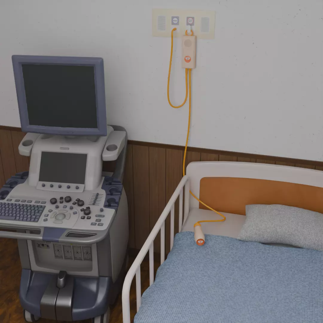 Private room at the hospital 3D model_3