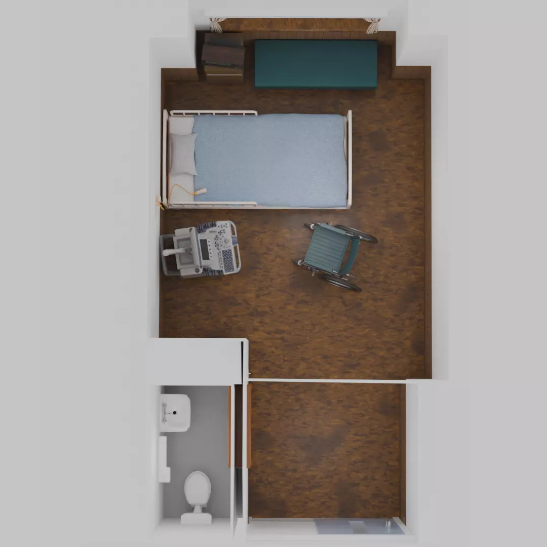 Private room at the hospital 3D model_9