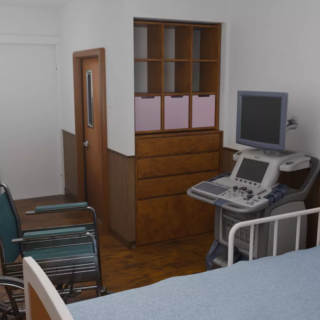 Private room at the hospital 3D model_5