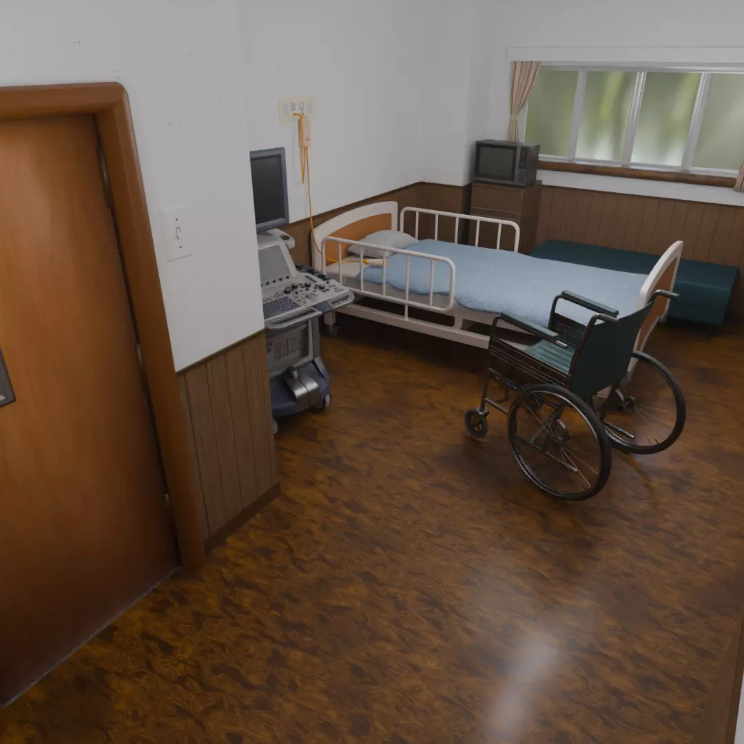 Private room at the hospital 3D model_0