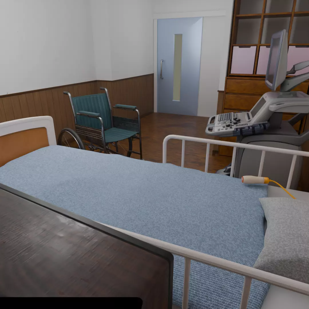 Private room at the hospital 3D model_2
