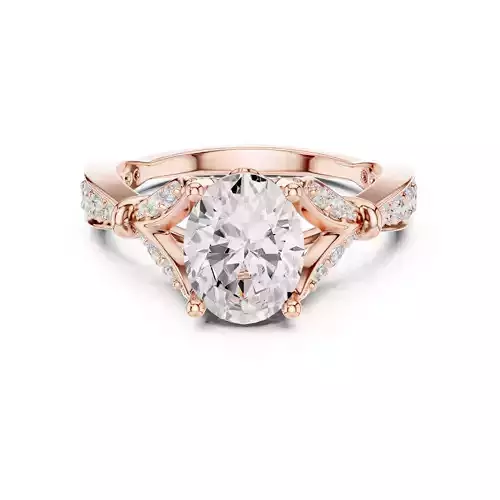 Oval Cut Split Shank Engagement Wedding Ring 3DM STL Video