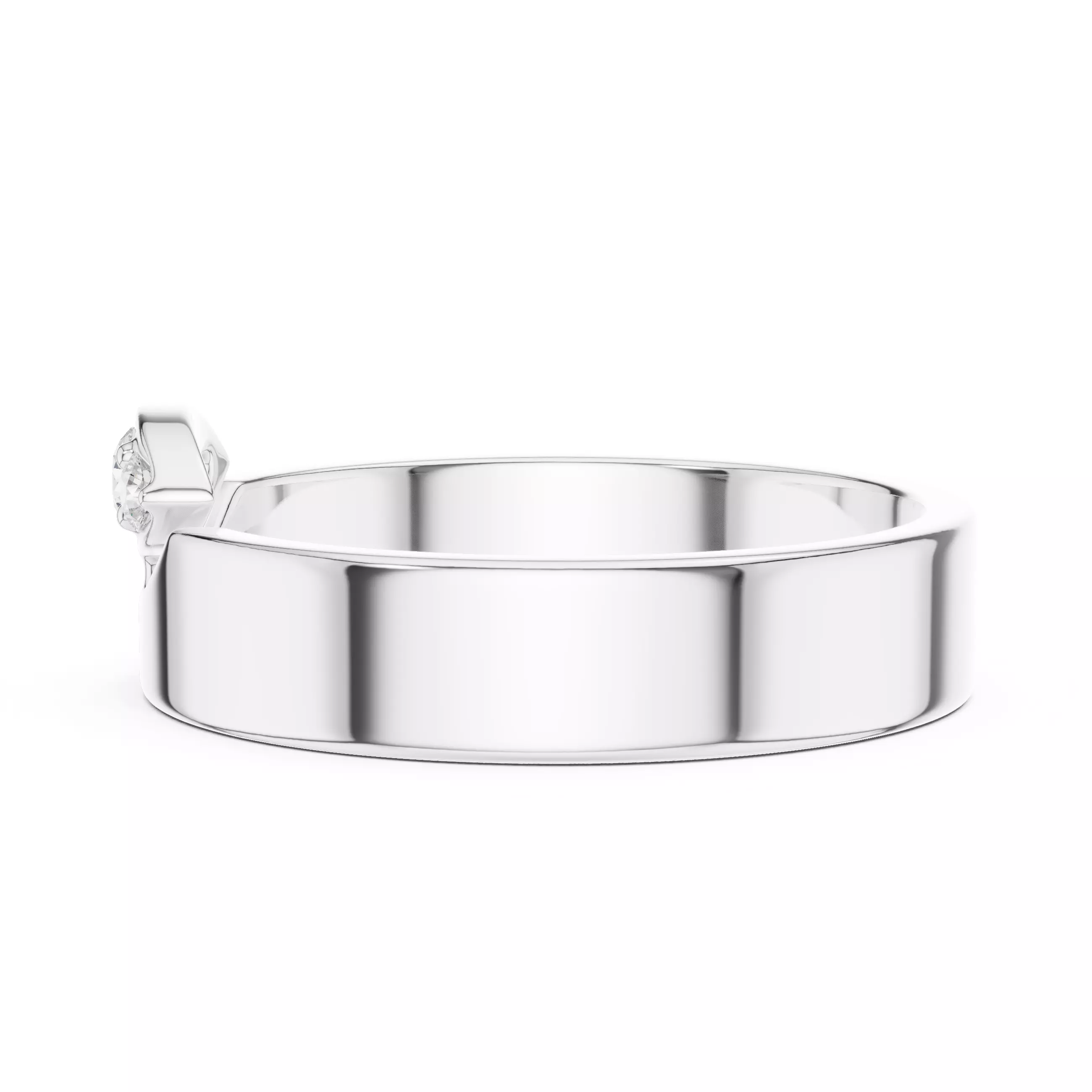 Round Cut Diamond Three Stone Wedding Ring 3DM STL Video 3D print model_11