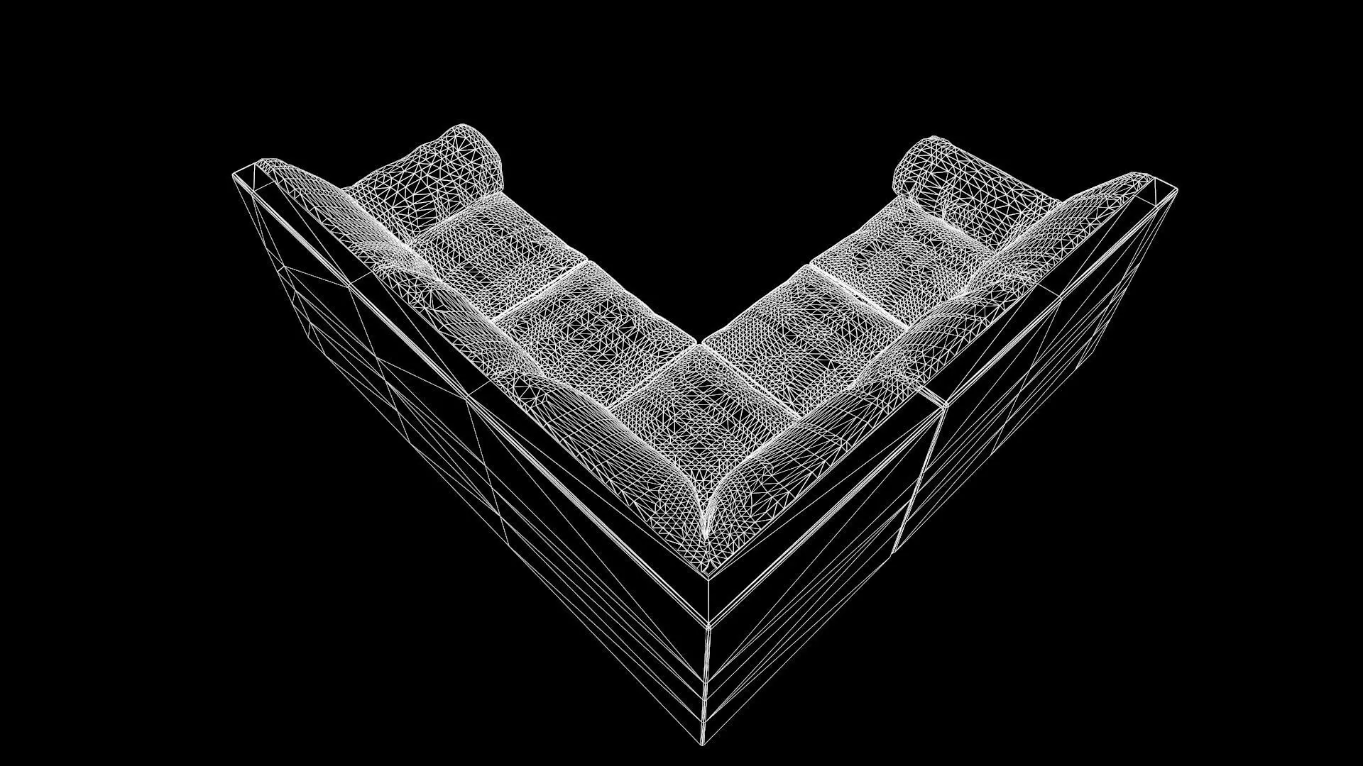 L Shape Leather Sofa Low-poly 3D model_10