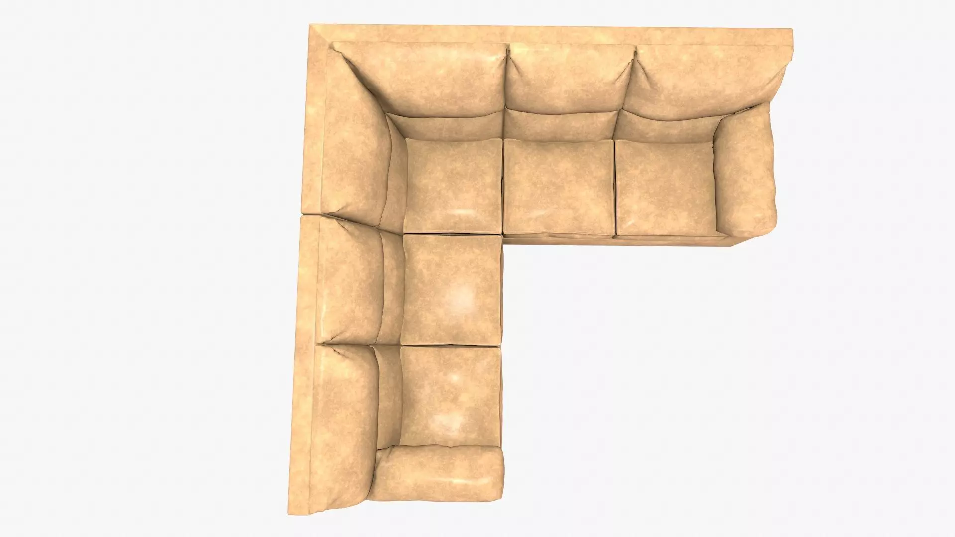 L Shape Leather Sofa Low-poly 3D model_0