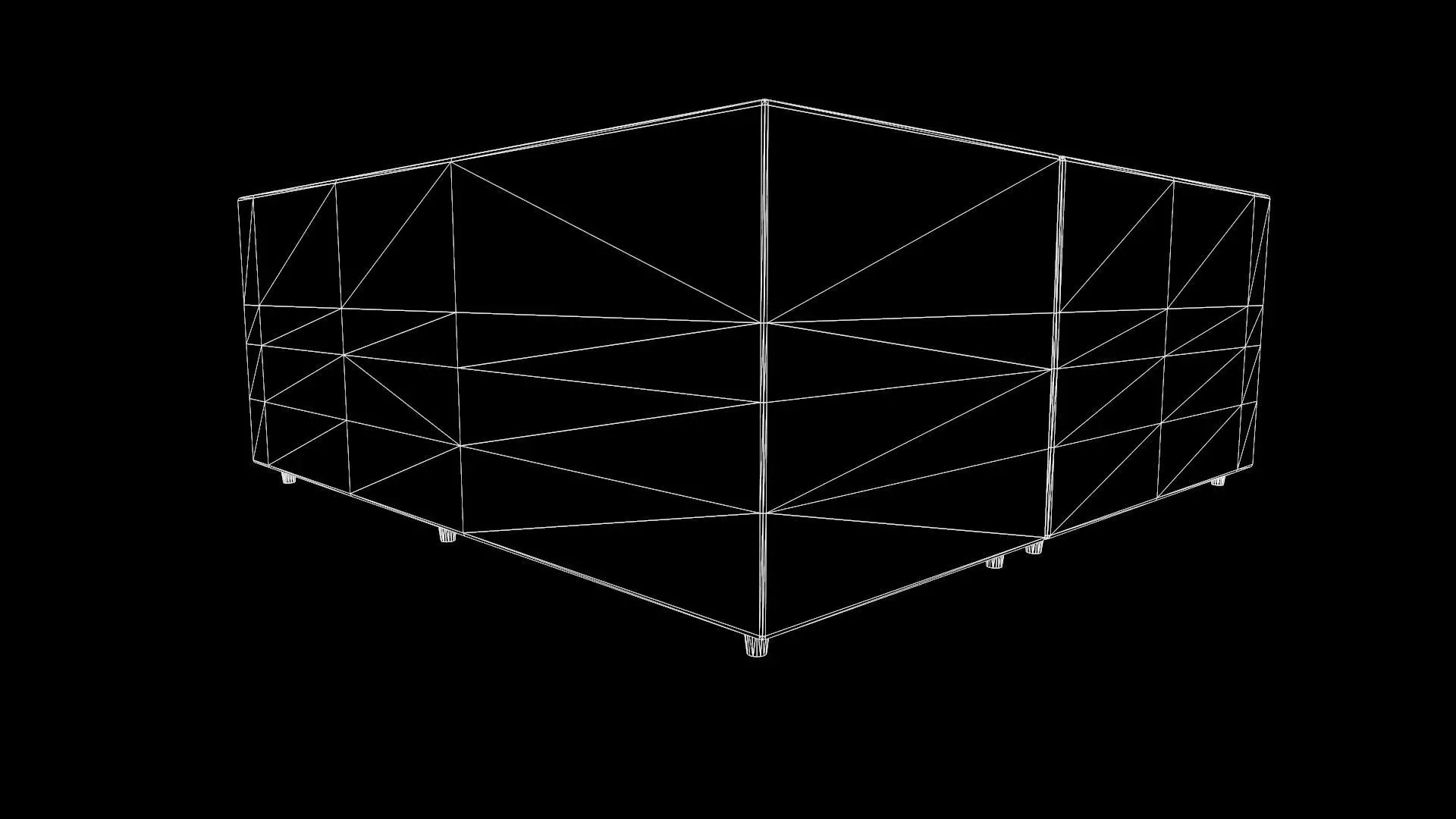 L Shape Leather Sofa Low-poly 3D model_9