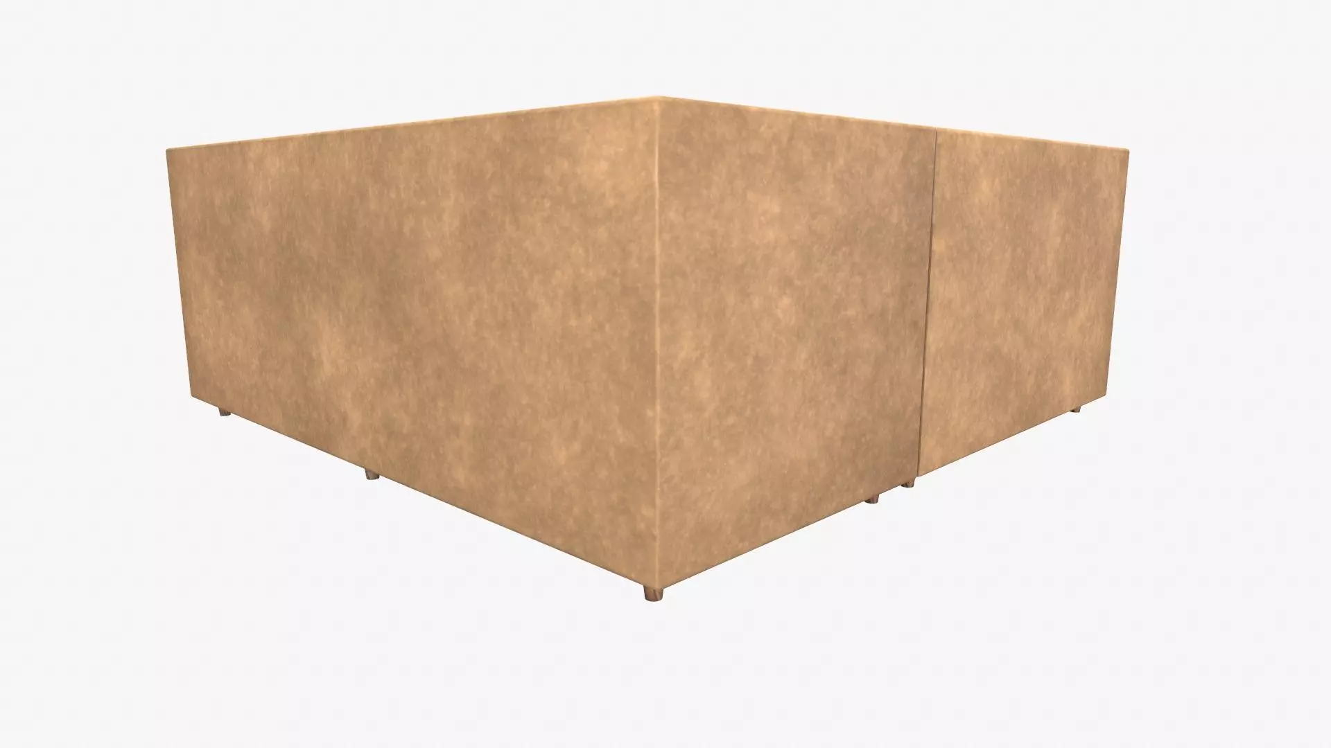 L Shape Leather Sofa Low-poly 3D model_4