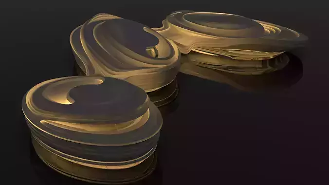 Futuristic building 3D model Low-poly 3D model 3