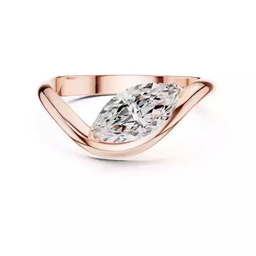 1CT Solitaire Marquise Cut Engagement Wedding Ring 3DM STL Video 3D print model