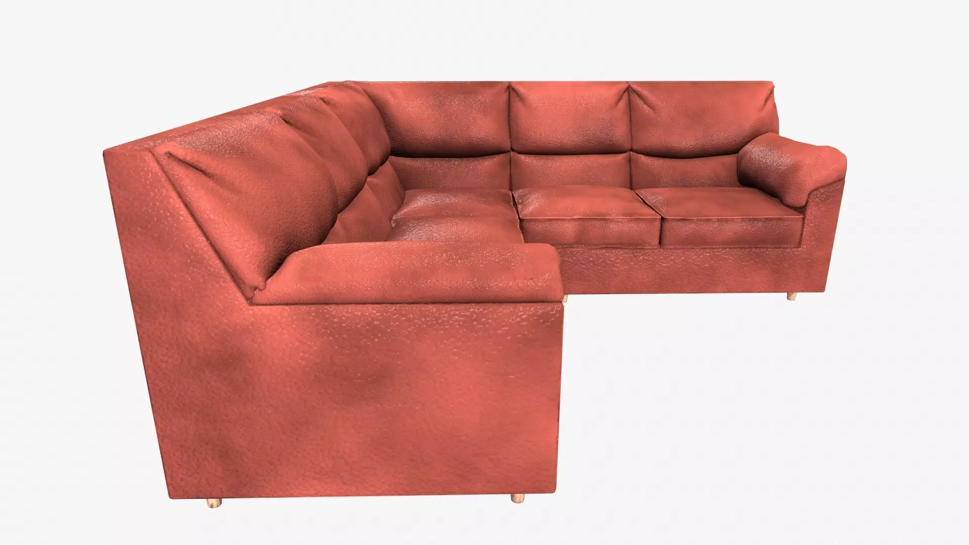 L Shape Leather Sofa Low-poly 3D model_0