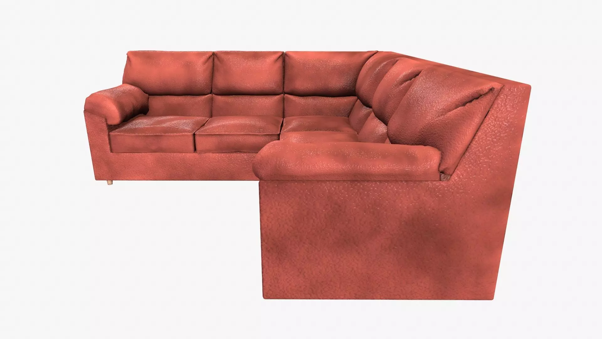 L Shape Leather Sofa Low-poly 3D model_3