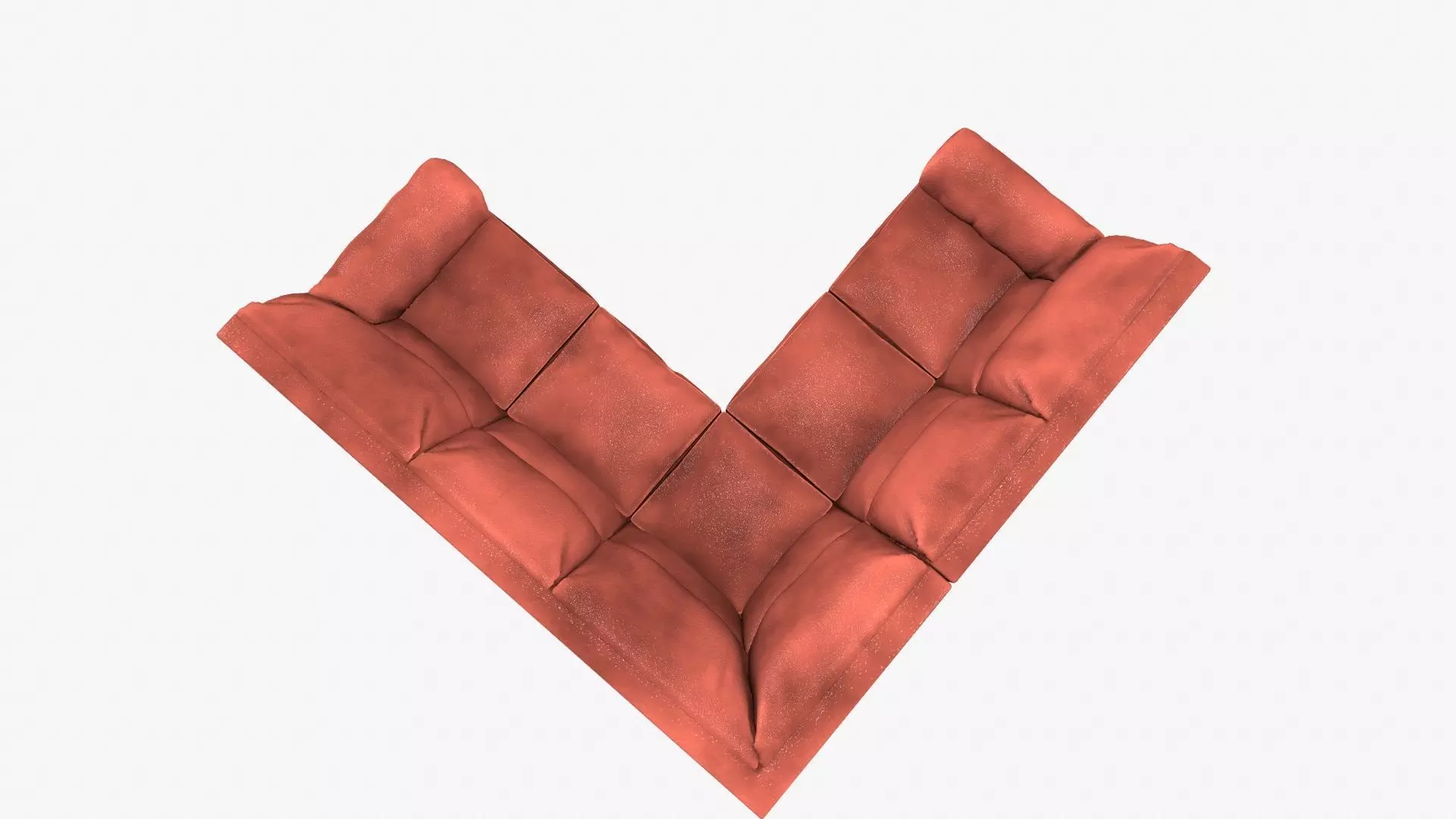 L Shape Leather Sofa Low-poly 3D model_7