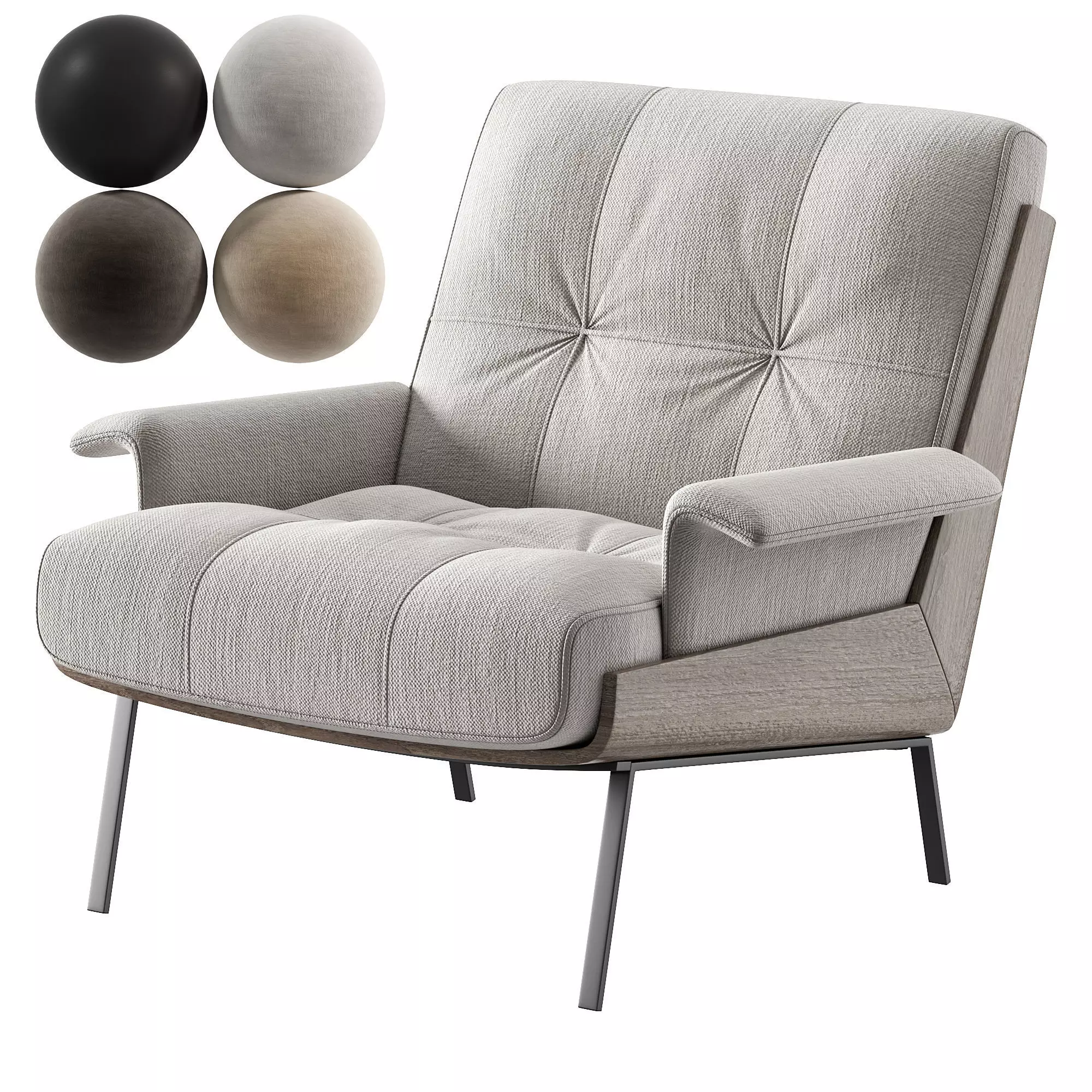 Minotti Daiki Armchair 3D model_0