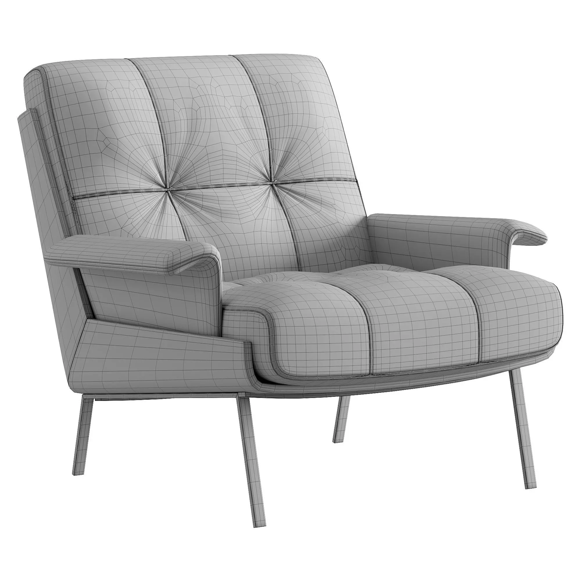 Minotti Daiki Armchair 3D model_4