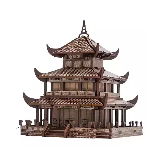 Ancient Chinese Architecture - Intricate Layered Pagoda 