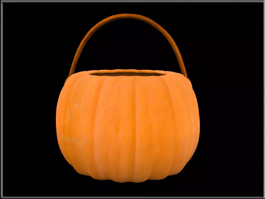 Halloween Candy Bucket Low-poly 3D model_1