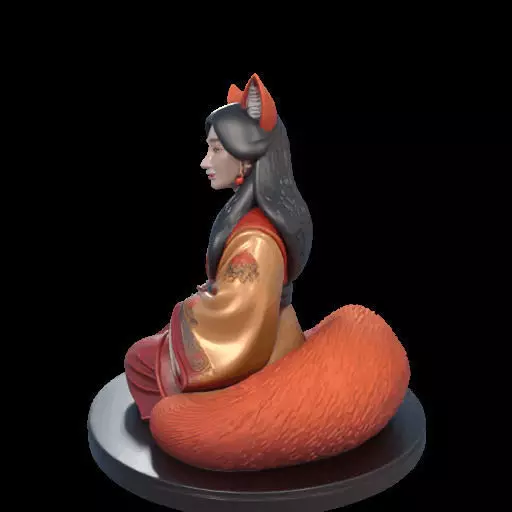 1998COLOR Fox Spirit Woman in Pu Song Ling Style 3D print model_17
