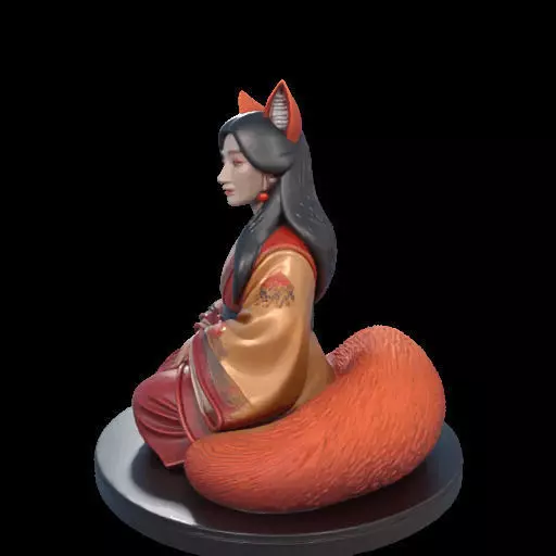 1998COLOR Fox Spirit Woman in Pu Song Ling Style 3D print model_18