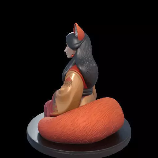 1998COLOR Fox Spirit Woman in Pu Song Ling Style 3D print model_15